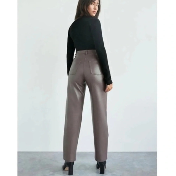 Aritzia Pants - Aritzia Wilfred Free Melina Gray Faux Leather Pants